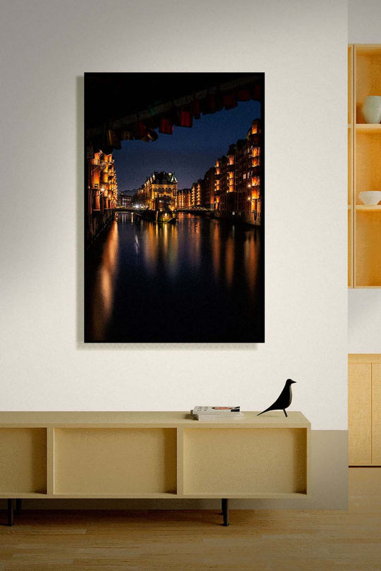 Wasserschloss zur blauen Stunde